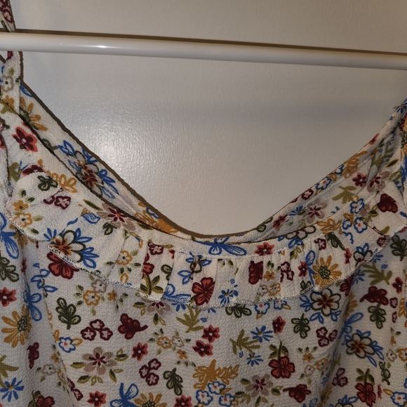 Colorful Floral Shoulder Tie Tank - Picture 2 of 6